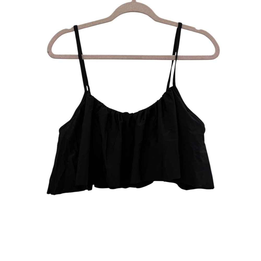 Black Ruffle Swimsuit Top
